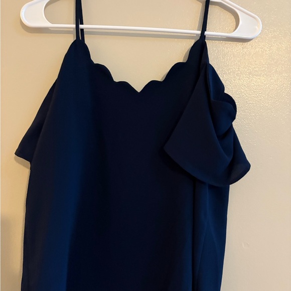 Monteau Navy Blue Scalloped Blouse - Picture 5 of 5